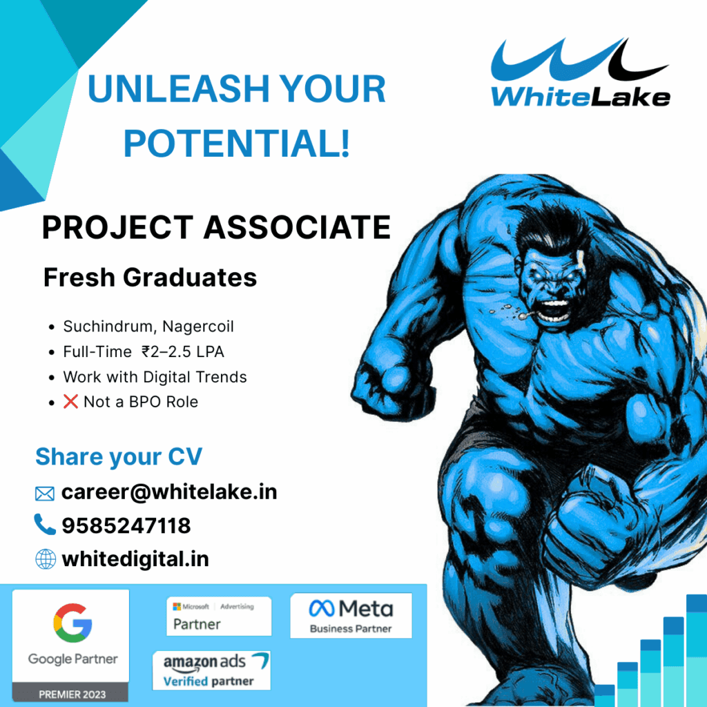 Career : Project Associate – Fresh Graduate